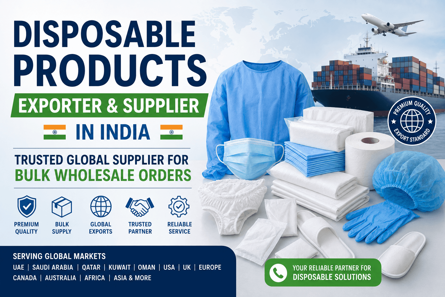 Disposable Products Exporter & Supplier in India: Trusted Global Supplier for Bulk Wholesale Orders