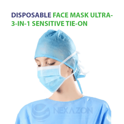 Disposable Face Mask Ultra-3-in-1 Sensitive Tie-On - Nexazon Global Solutions