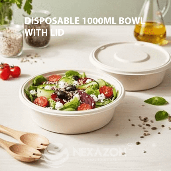 Disposable 1000ml Bowl With Lid - Nexazon Global Solutions