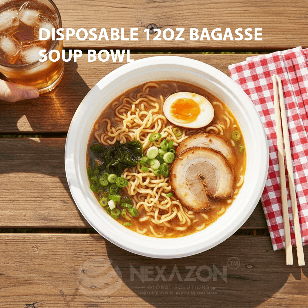 Disposable 12 OZ Bagasse Cereal Bowl - Nexazon Global Solutions - 2