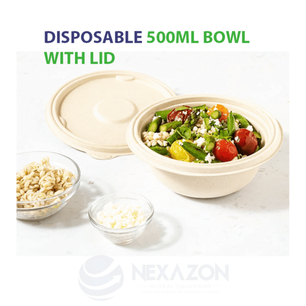 Disposable 500ml Bowl With Lid - Nexazon Global Solutions