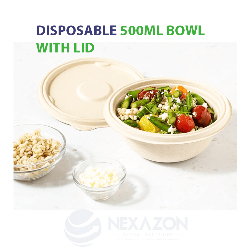 Disposable 500ml Bowl With Lid - Nexazon Global Solutions