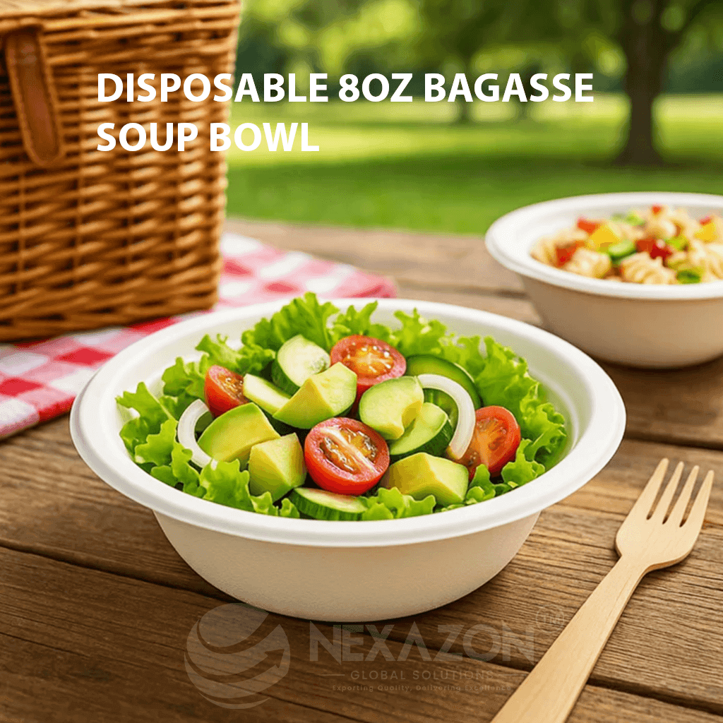 Disposable 8 OZ Bagasse Soup Bowl - Nexazon Global Solutions