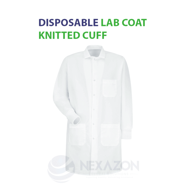Disposable Lab Coat Knitted Cuff - Nexazon Global Solutions - 3