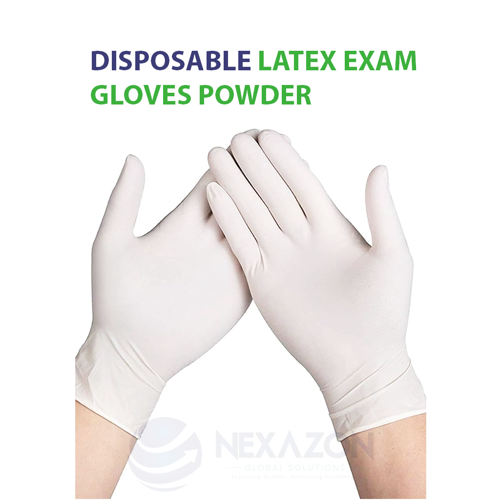 Disposable Latex Exam Gloves Powder - Nexazon Global Solutions 1.1