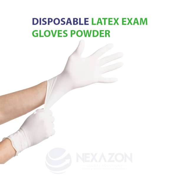 Disposable Latex Exam Gloves Powder - Nexazon Global Solutions 2.1