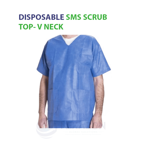 Disposable SMS Scrub Top V Neck - Nexazon Global Solutions - 3