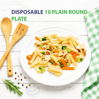 Disposable 10 Inch Plain Round Bagasse Plate - Nexazon Global Solutions