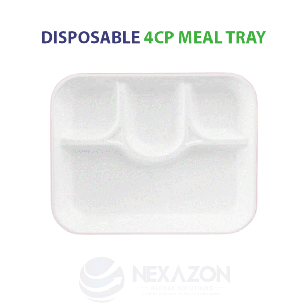 Disposable 4CP Meal Bagasse Tray - Nexazon Global Solutions
