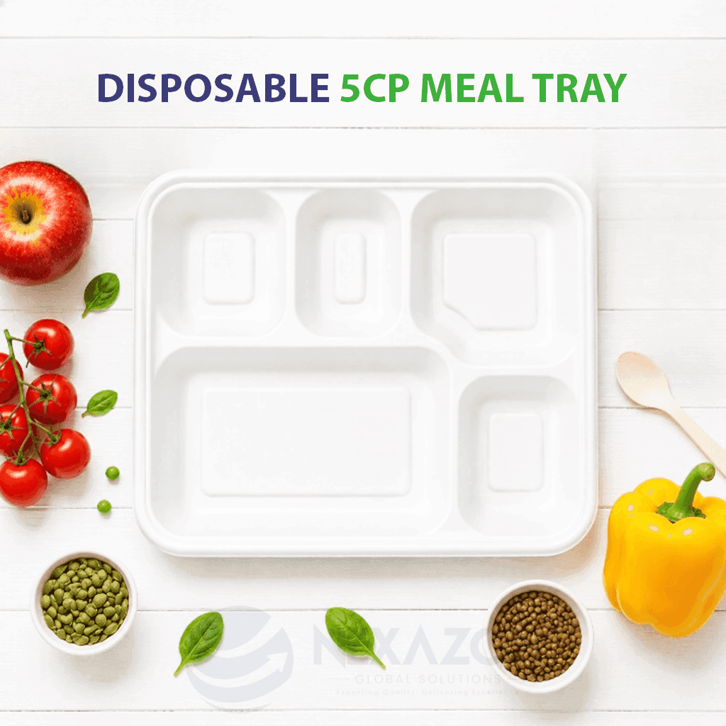 Disposable 5CP Meal Bagasse Tray - Nexazon Global Solutions -1.1