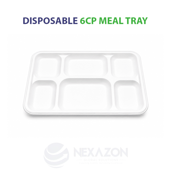 Disposable 6CP Meal Bagasse Tray - Nexazon Global Solutions - 2