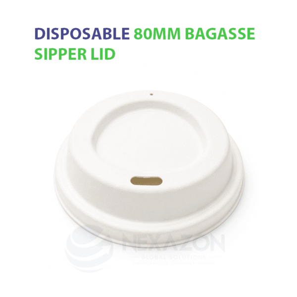 Disposable-80mm-Bagasse-Sipper-Lid - Nexazon Global Solutions