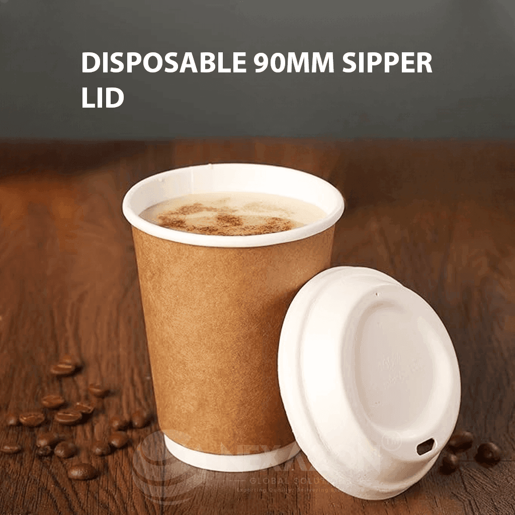 Disposable 90mm Bagasse Sipper Lid - Nexazon Global Solutions - 1.1