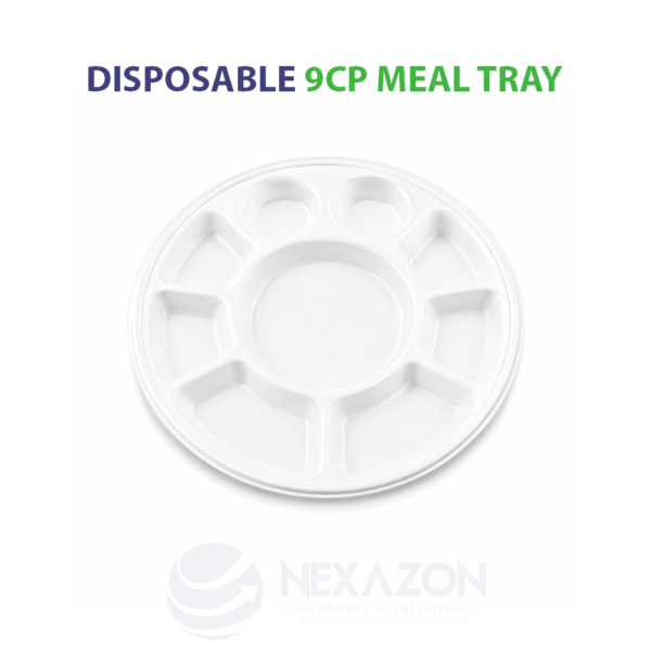 Disposable 9CP Meal Bagasse Tray - Nexazon Global Solutions - 2